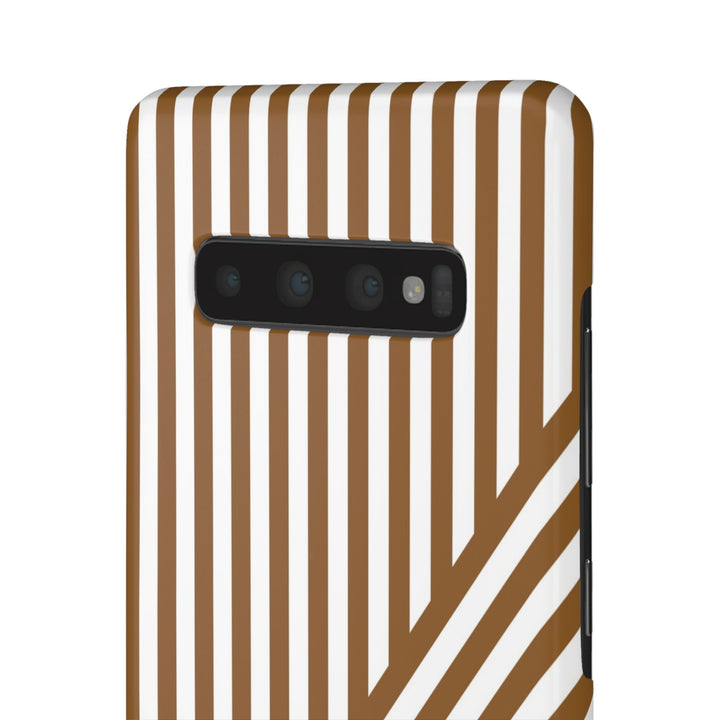 Aesthetic Mocha Brown Stripes Cute Phone Case Sleek Snap - For iPhone 17 Pro Max iPhone 16 Pro iPhone 15 Iphone 14 Plus 13 Pro 12 11 10 Gift - Studio40ParkLane