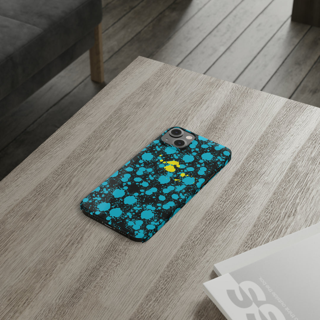 Slim Cute Phone Cases for Iphone - | iPhone 15 Case | iPhone 15 Pro Max Case, Iphone 14 Case, Iphone 14 Pro Max, Iphone 13, Paint Splash Blue Yellow - Studio40ParkLane