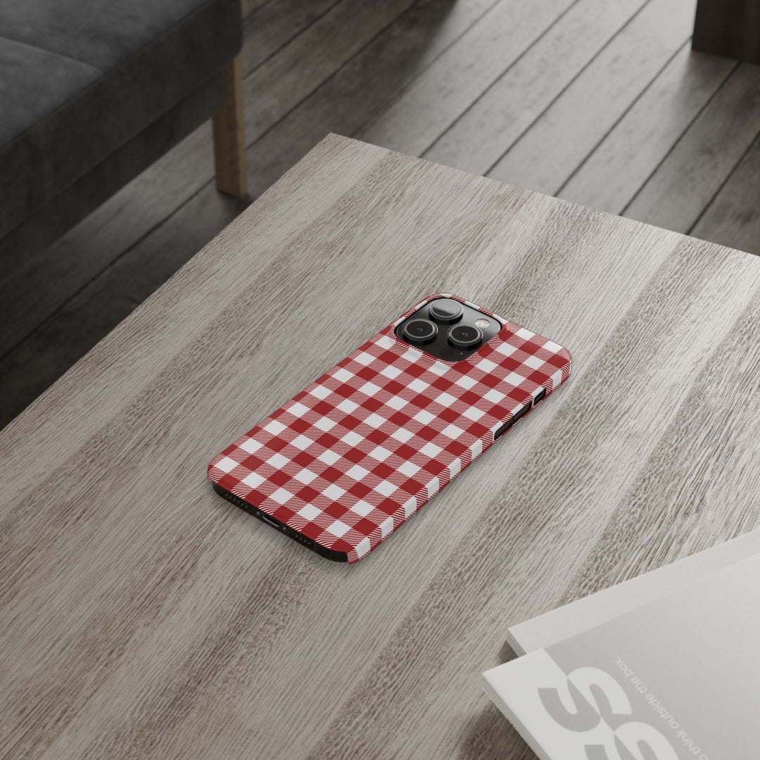 Slim Red Gingham Gift for Her Cute Phone Cases for Iphone 16 Pro Max | iPhone 15 Case | iPhone 15 Pro Max Case, Iphone 14, 13, 12, 11, 10, 8, 7 - Studio40ParkLane