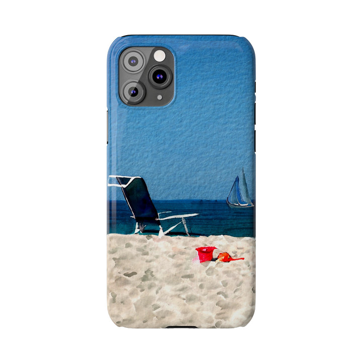 Slim Cute Phone Cases for Iphone - | iPhone 15 Case | iPhone 15 Pro Max Case, Iphone 14 Case, Iphone 14 Pro Max, Iphone 13, Summer Beach Chair Watercolor - Studio40ParkLane
