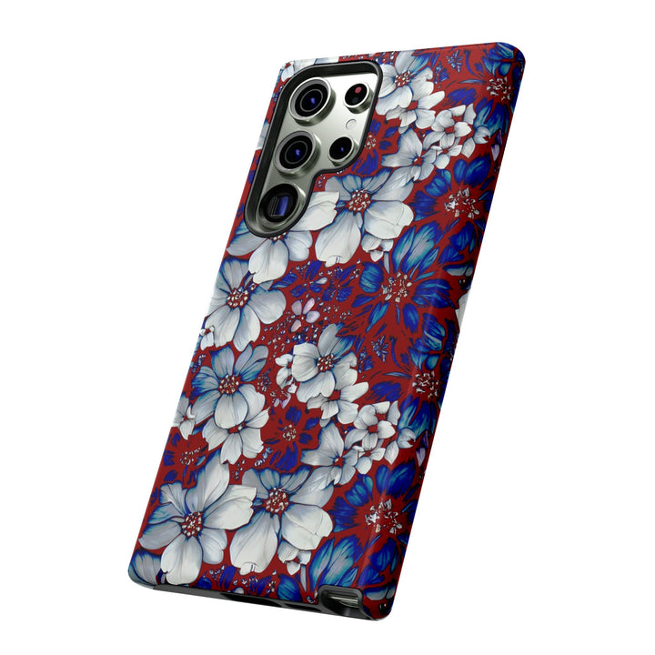 Cute Samsung Phone Case | Aesthetic Samsung Phone Case | Galaxy S23, S22, S21, S20 | Red Blue Flowers, Protective Phone Case - Studio40ParkLane