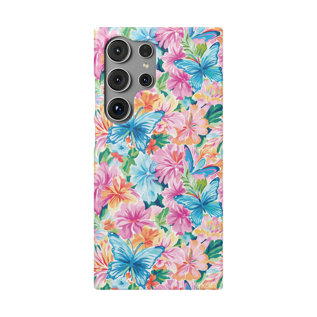 Sleek Snap Butterflies Flowers Cute Phone Case for iPhone 16 15 14 13 12 11 X Xs Max Xr Pro Plus Samsung Galaxy S24 S23 S22 S21 S20 Ultra