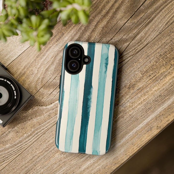 Tough Cute Green Stripes Phone Case, for IPhone 17 Pro Max | Iphone 17 Air, Iphone 16, IPhone 15, 14 13 12, Samsung Galaxy S26, S25, S24, S23