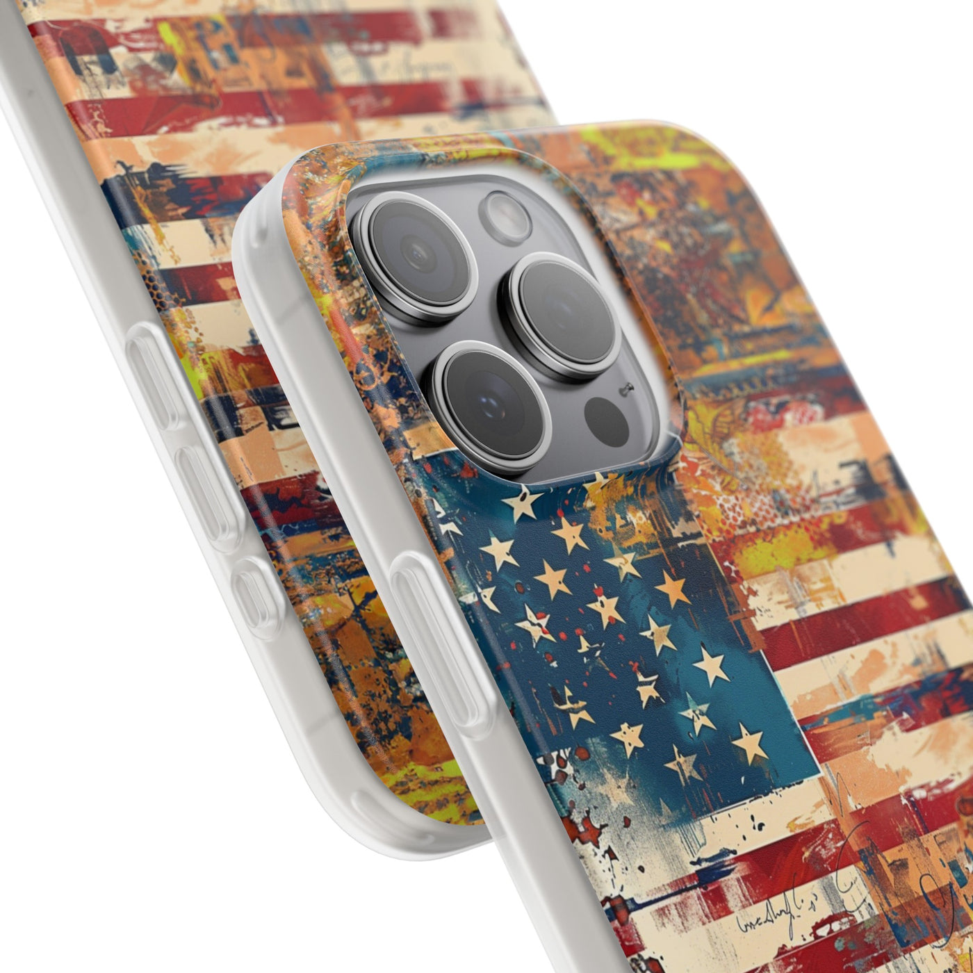 Cute Flexi Phone Cases, US Flag Abstract, Compatible with Samsung Galaxy S23, Samsung S22, Samsung S21, Samsung S20, Galaxy S20 Ultra