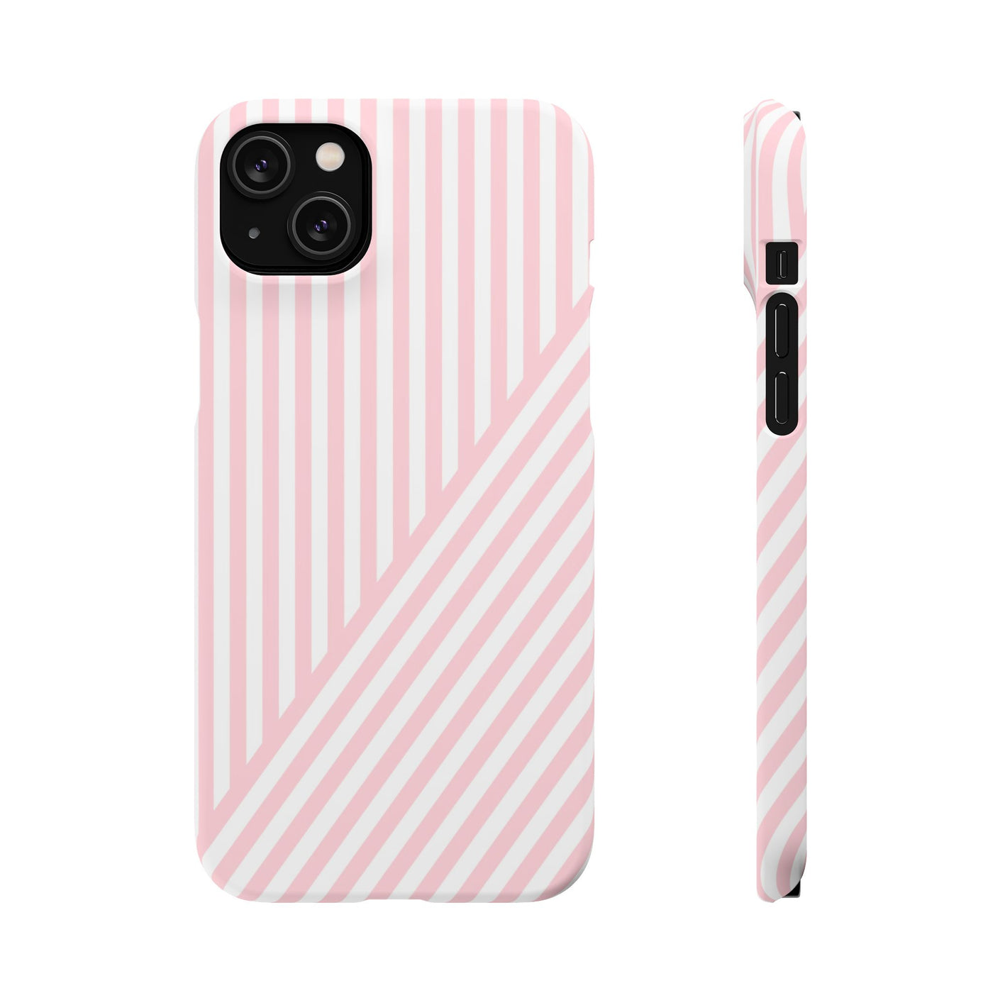 Aesthetic Sweet Pink Stripes Cute Phone Case Sleek Snap - For iPhone 17 Pro Max iPhone 16 Pro iPhone 15 Iphone 14 Plus 13 Pro 12 11 10 Gift