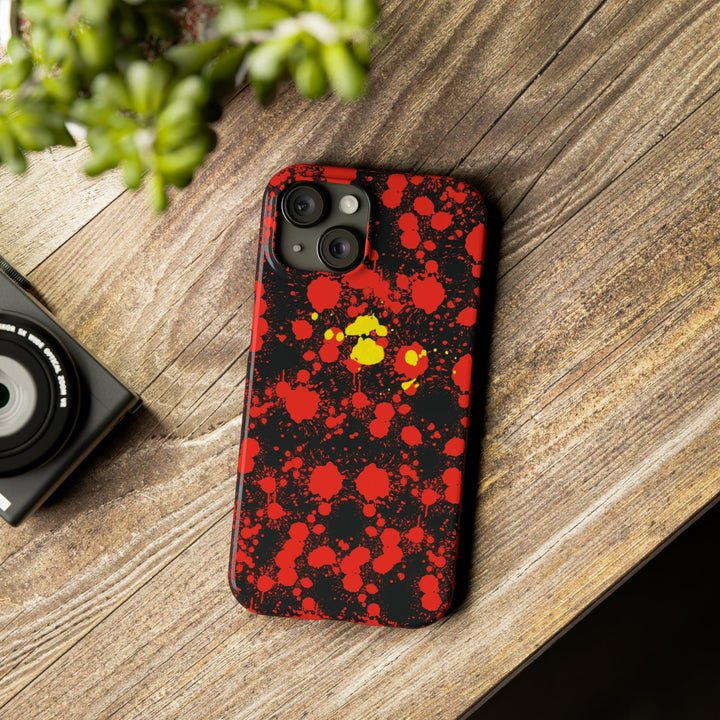 Slim Cute Phone Cases for Iphone - | iPhone 15 Case | iPhone 15 Pro Max Case, Iphone 14 Case, Iphone 14 Pro Max, Iphone 13, Red Yellow Paint Splash - Studio40ParkLane