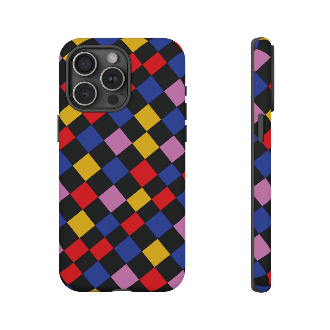 Aesthetic Tough Colorful Checkerboard Phone Case Premium - For iPhone 17 Pro Max iPhone 16 Pro iPhone 15 Iphone 14 Plus 13 Pro 12 11 10 XR - Studio40ParkLane