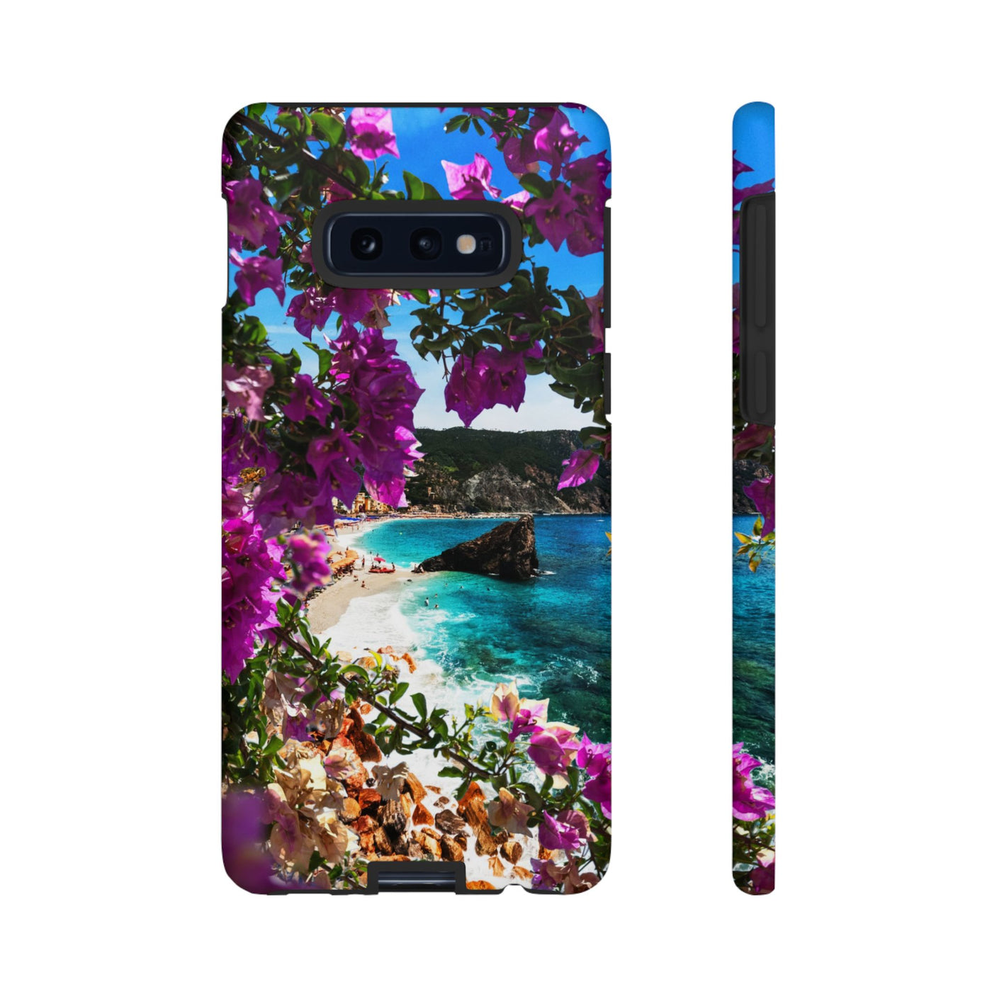 Impact Resistant, Bougainvillea Seaview, Cute Phone Cases for Samsung S24, S23, S22, S21, IPhone 15 pro Iphone 14 pro Iphone 13 IPhone 12 Iphone 11