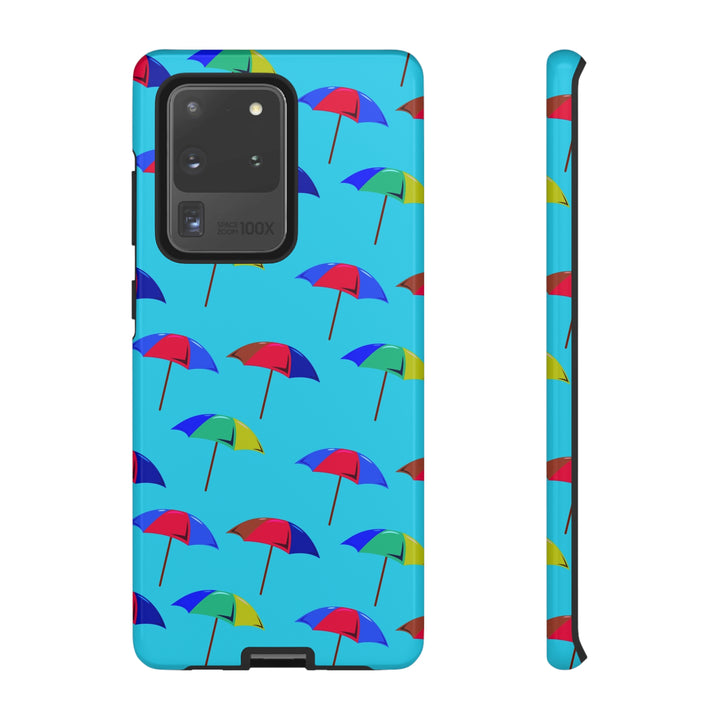 Cute Samsung Phone Case | Aesthetic Samsung Phone Case | Galaxy S23, S22, S21, S20 | Colorful Beach Parasols Blue, Protective Phone Case - Studio40ParkLane