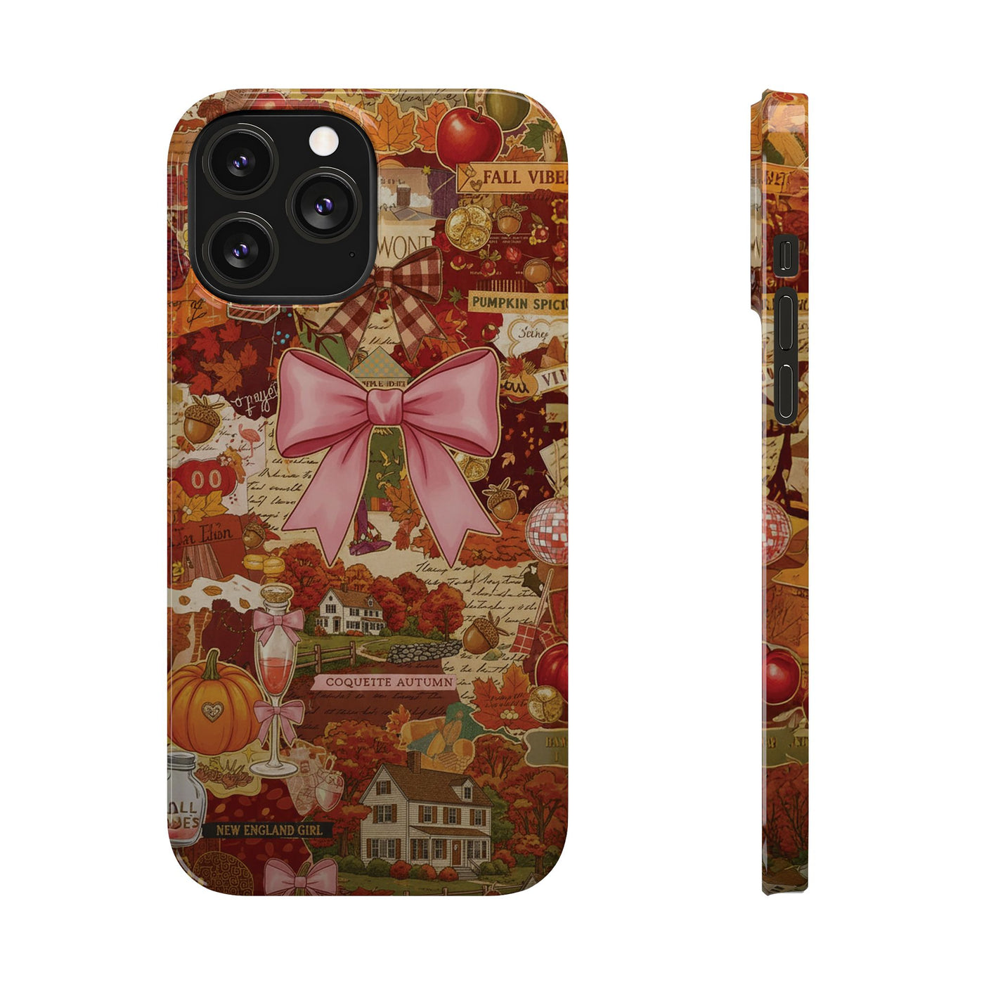 New England fall Coquette Collage Cute Phone Case for Iphone 16 - | iPhone 15 Pro Max Case | iPhone 14 Case Iphone 13 12 11 10 9 8 7 X XS - Studio40ParkLane