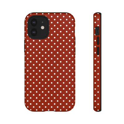 Aesthetic Tough Clay Red Polka Dots Premium Phone Case - For iPhone 17 Pro Max iPhone 16 Pro iPhone 15 Iphone 14 Plus 13 Pro 12 11 10 XR XS - Studio40ParkLane