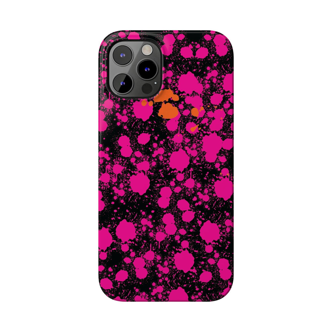 Slim Cute Phone Cases for Iphone - | iPhone 15 Case | iPhone 15 Pro Max Case, Iphone 14 Case, Iphone 14 Pro Max, Iphone 13, Pink Orange Paint Splash - Studio40ParkLane