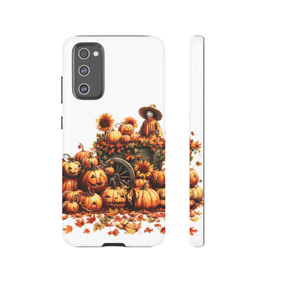 Impact Resistant, Fall Leaves Scarecrow, Cute Phone Cases for Samsung S24, S23, S22, S21, IPhone 15 pro Iphone 14 pro Iphone 13 IPhone 12 Iphone 11