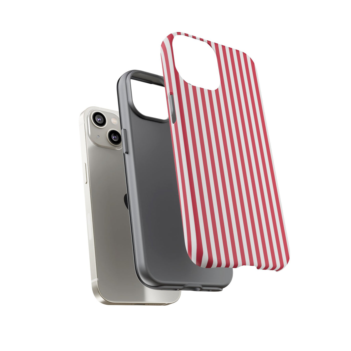 Tough Premium Winterberry Stripes Phone Case Gift for Her - For Apple iPhone 16 Pro Max 16e iPhone 15 Pro iPhone Iphone 14 Plus 13 Pro 12 SE XR - Studio40ParkLane