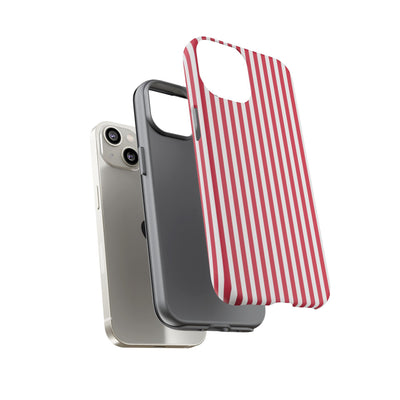 Tough Premium Winterberry Stripes Phone Case Gift for Her - For Apple iPhone 16 Pro Max 16e iPhone 15 Pro iPhone Iphone 14 Plus 13 Pro 12 SE XR - Studio40ParkLane