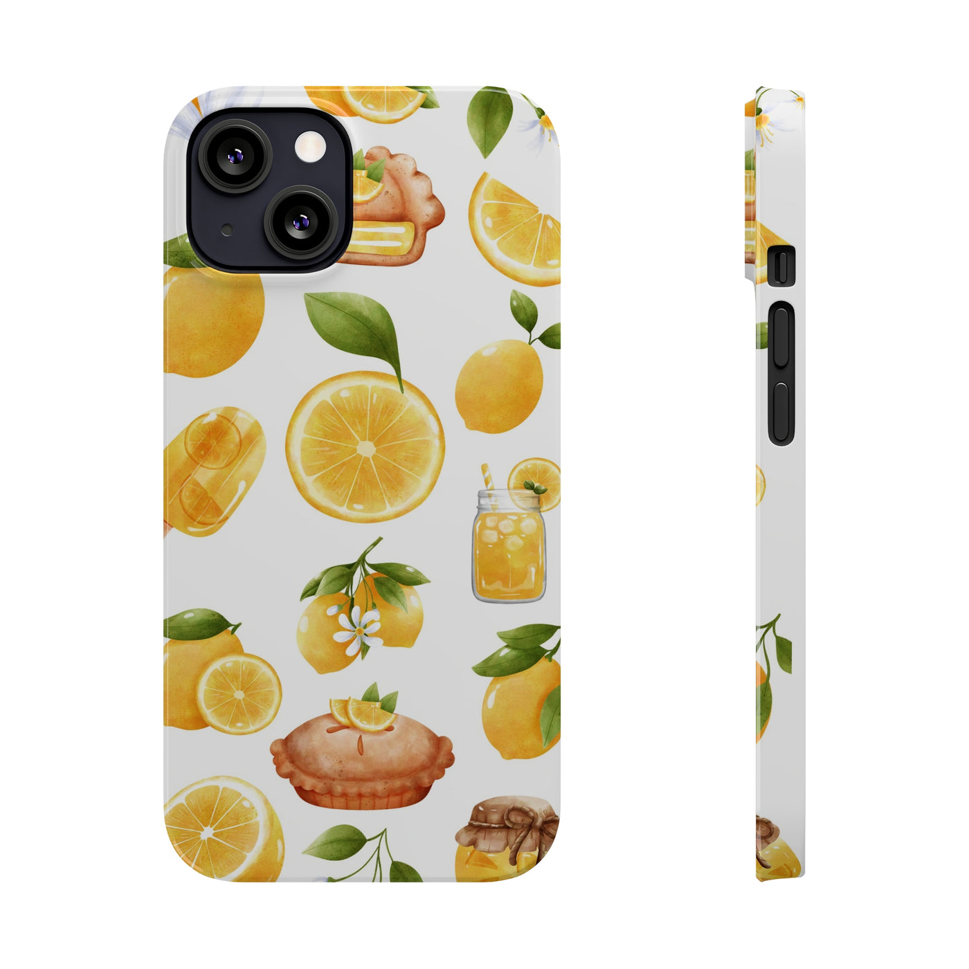 Slim Cute iPhone Cases - | iPhone 15 Case | iPhone 15 Pro Max Case, Iphone 14 Case, Iphone 14 Pro Max, Iphone 13, Summer Fruit Lemon