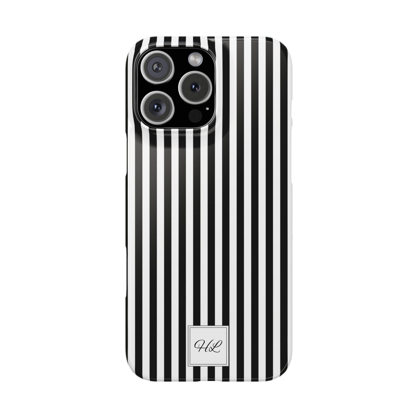 Slim Custom Personalized Black White Striped Phone Case for Iphone 16 - | iPhone 15 Pro Max Case | iPhone 14 Case Iphone 13 12 11 10 9 8 - Studio40ParkLane