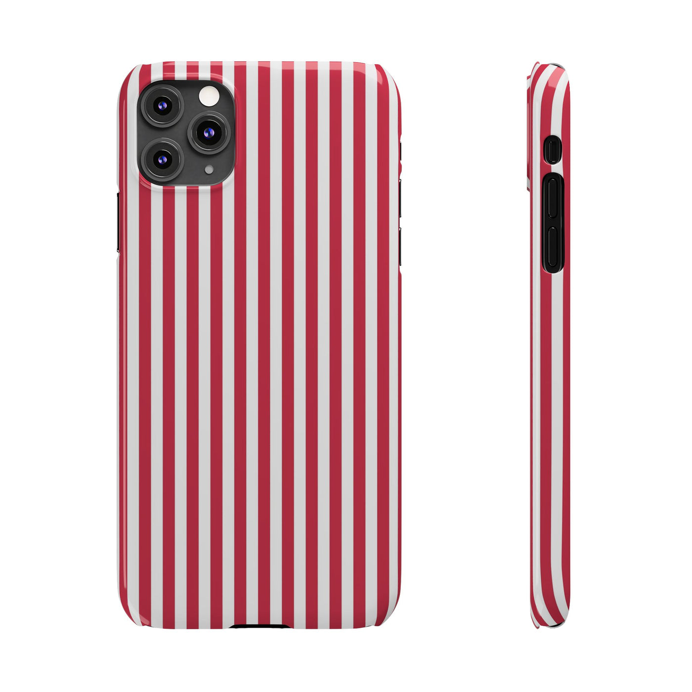 Slim Red Winterberry Striped Cute Phone Case for Iphone 16 - | iPhone 15 Pro Max Case | iPhone 14 Case 13 12 11 10 9 8 7 X XS Gift for Her