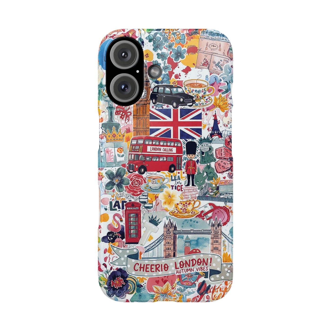 Slim London England Coquette Collage Cute Phone Case for Iphone 17 - | iPhone 16 Pro Max Case | iPhone 15 Case Iphone 14 13 12 11 10 9 8 7 - Studio40ParkLane