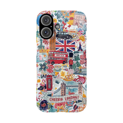 Slim London England Coquette Collage Cute Phone Case for Iphone 17 - | iPhone 16 Pro Max Case | iPhone 15 Case Iphone 14 13 12 11 10 9 8 7 - Studio40ParkLane