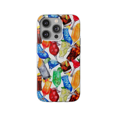 Cute Flexi Phone Cases, For Iphones and Samsung Galaxy Phones, Tropical Summer Fruit Cocktails, Galaxy S23 Phone Case, Samsung S22 Case, Samsung S21, Iphone 15, Iphone 14, Iphone 13