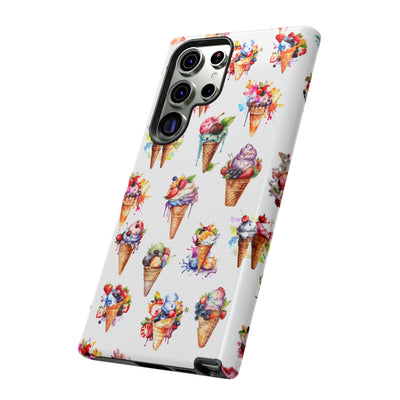 Impact Resistant, Summer Icecream, Cute Phone Cases for Samsung S24, S23, S22, S21, IPhone 15 pro, Iphone 14 pro, Iphone 13 IPhone 12, Iphone 11