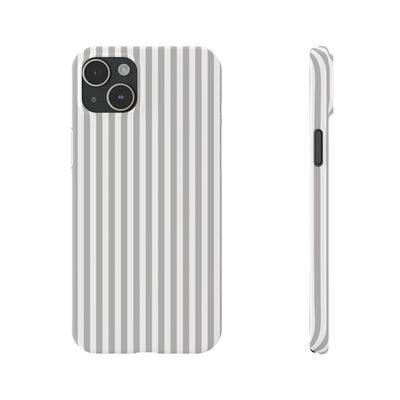 Slim Light Grey Striped Cute Phone Case for Iphone 16 - | iPhone 15 Pro Max Case | iPhone 14 Case Iphone 13 12 11 10 9 8 7 Gift for Her - Studio40ParkLane