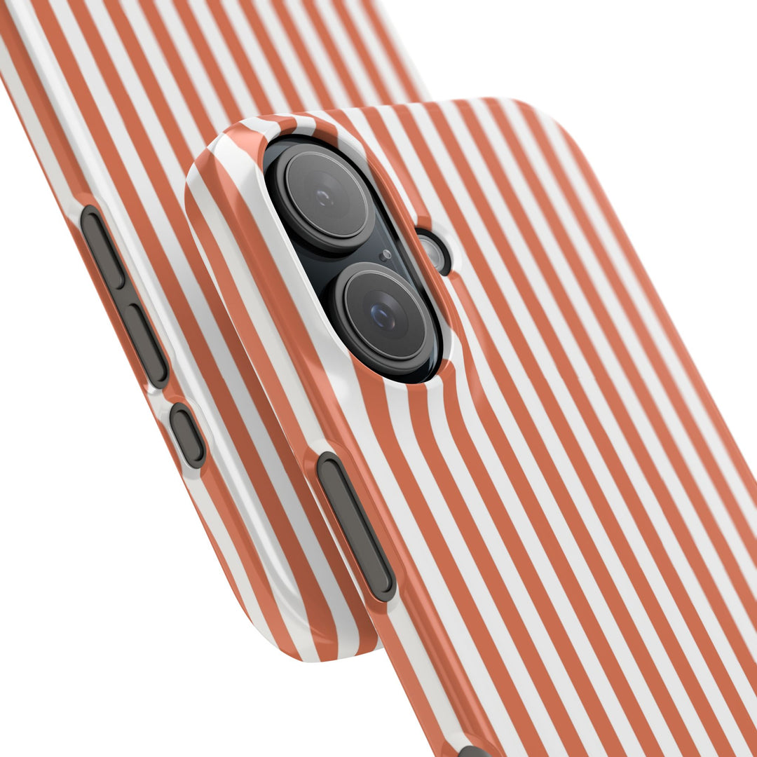 Slim Red Winter Peach Striped Cute Phone Case for Iphone 16 - | iPhone 15 Pro Max Case | iPhone 14 Case 13 12 11 10 9 8 7 X XS Gift for Her
