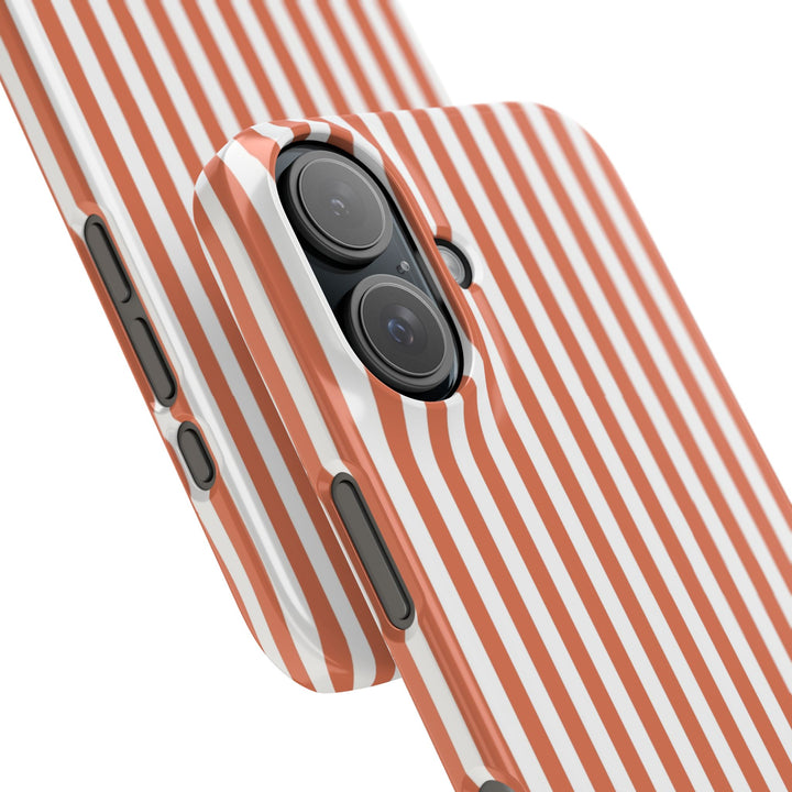 Slim Red Winter Peach Striped Cute Phone Case for Iphone 16 - | iPhone 15 Pro Max Case | iPhone 14 Case 13 12 11 10 9 8 7 X XS Gift for Her