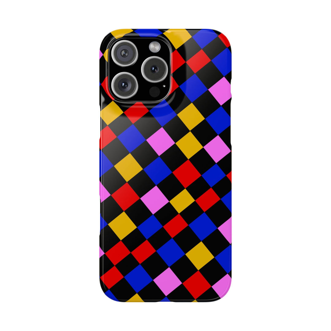 Slim Abstract Colorful Checkerboard Cute Phone Case for Iphone 17 - | iPhone 16 Pro Max Case | iPhone 15 Case Iphone 14 13 12 11 Gift for Her - Studio40ParkLane