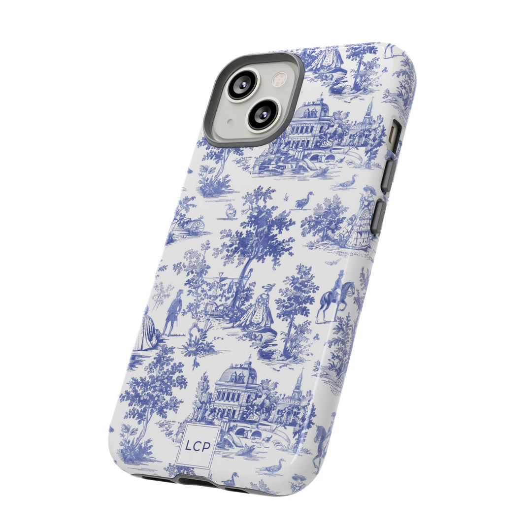 Personalized Custom French Toile Tough Cute Phone Case For Apple iPhone 18, 17, 16, 15 14, Pro Max, Samsung Galaxy S26, S25, S24 Plus Ultra