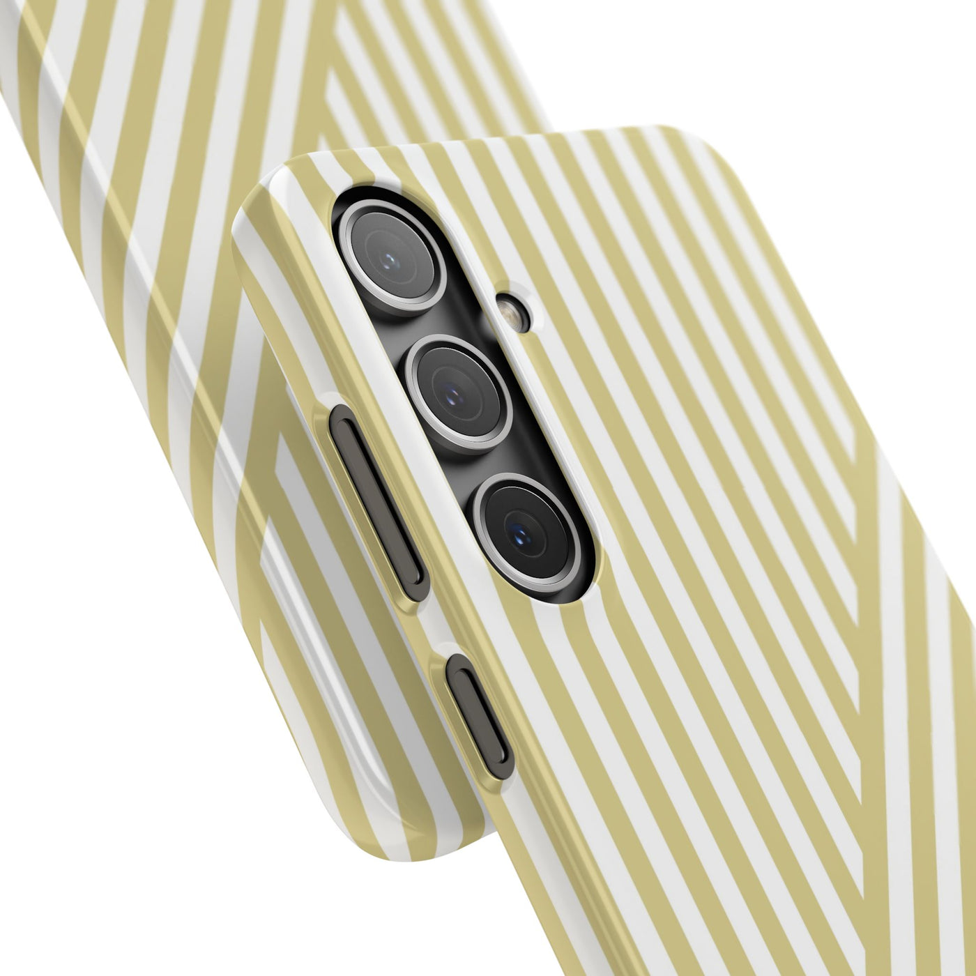 Aesthetic Yellow Beige Stripes Cute Phone Case Sleek Snap - For iPhone 17 Pro Max iPhone 16 Pro iPhone 15 Iphone 14 Plus 13 Pro 12 11 10 Gift
