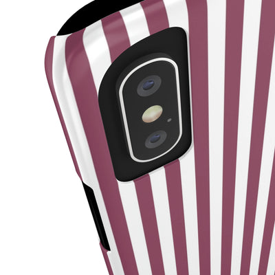 Slim Claret Red Striped Cute Phone Case for Iphone 16 - | iPhone 15 Pro Max Case | iPhone 14 Case Iphone 13 12 11 10 9 8 7 XS X Gift for Her - Studio40ParkLane