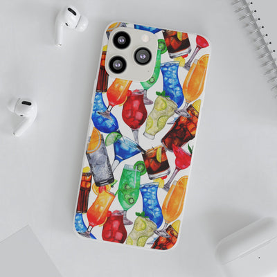 Cute Flexi Phone Cases, For Iphones and Samsung Galaxy Phones, Tropical Summer Fruit Cocktails, Galaxy S23 Phone Case, Samsung S22 Case, Samsung S21, Iphone 15, Iphone 14, Iphone 13