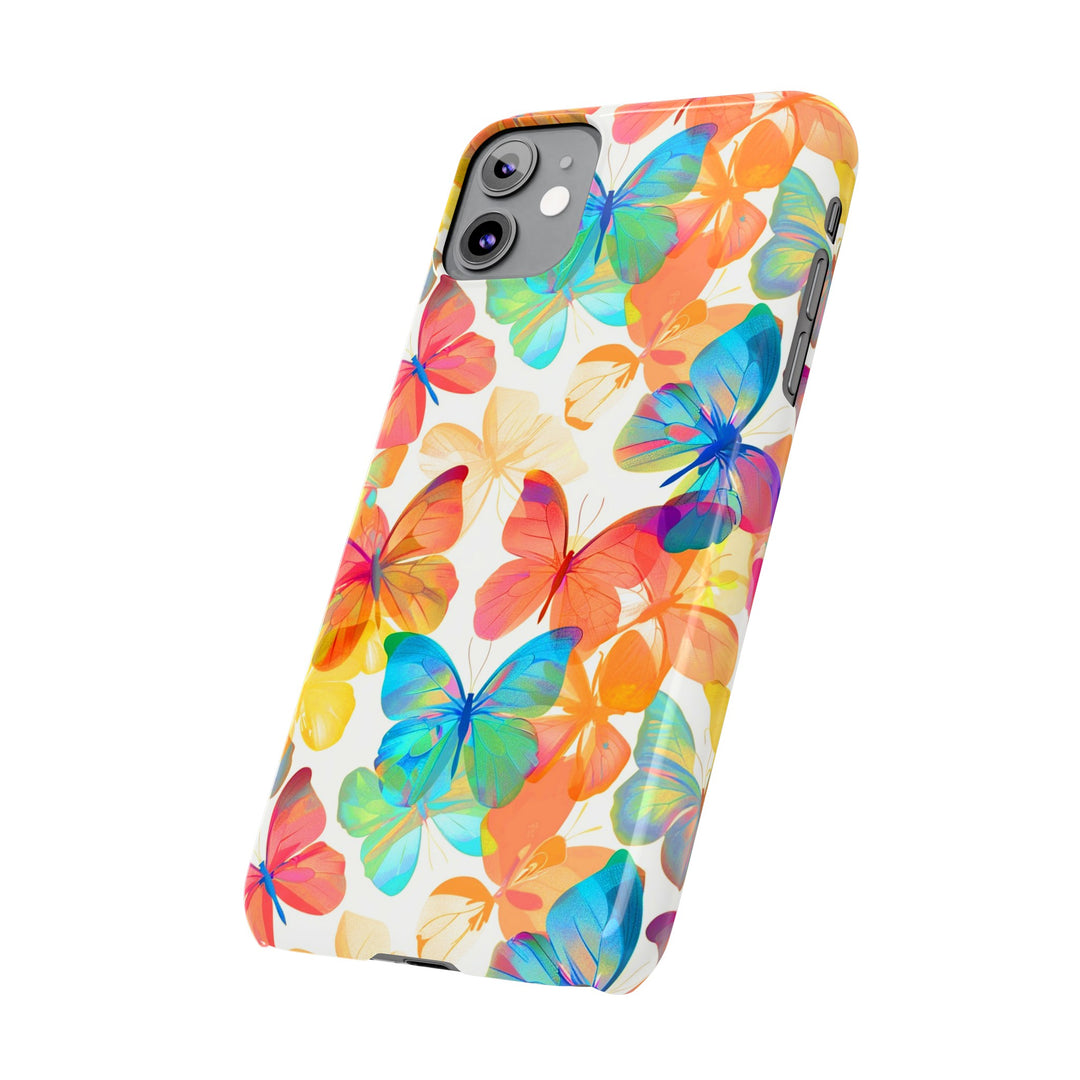 Slim Cute Phone Cases for Iphone - | iPhone 15 Case | iPhone 15 Pro Max Case, Iphone 14 Case, Iphone 14 Pro Max, Iphone 13, Summer Bright Butterflies - Studio40ParkLane