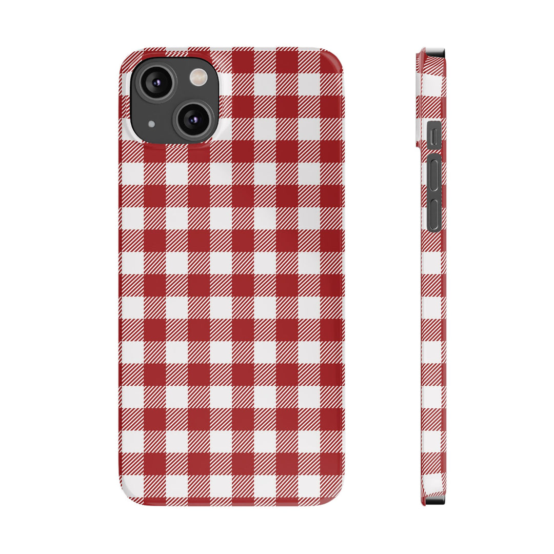 Slim Red Gingham Gift for Her Cute Phone Cases for Iphone 16 Pro Max | iPhone 15 Case | iPhone 15 Pro Max Case, Iphone 14, 13, 12, 11, 10, 8, 7 - Studio40ParkLane