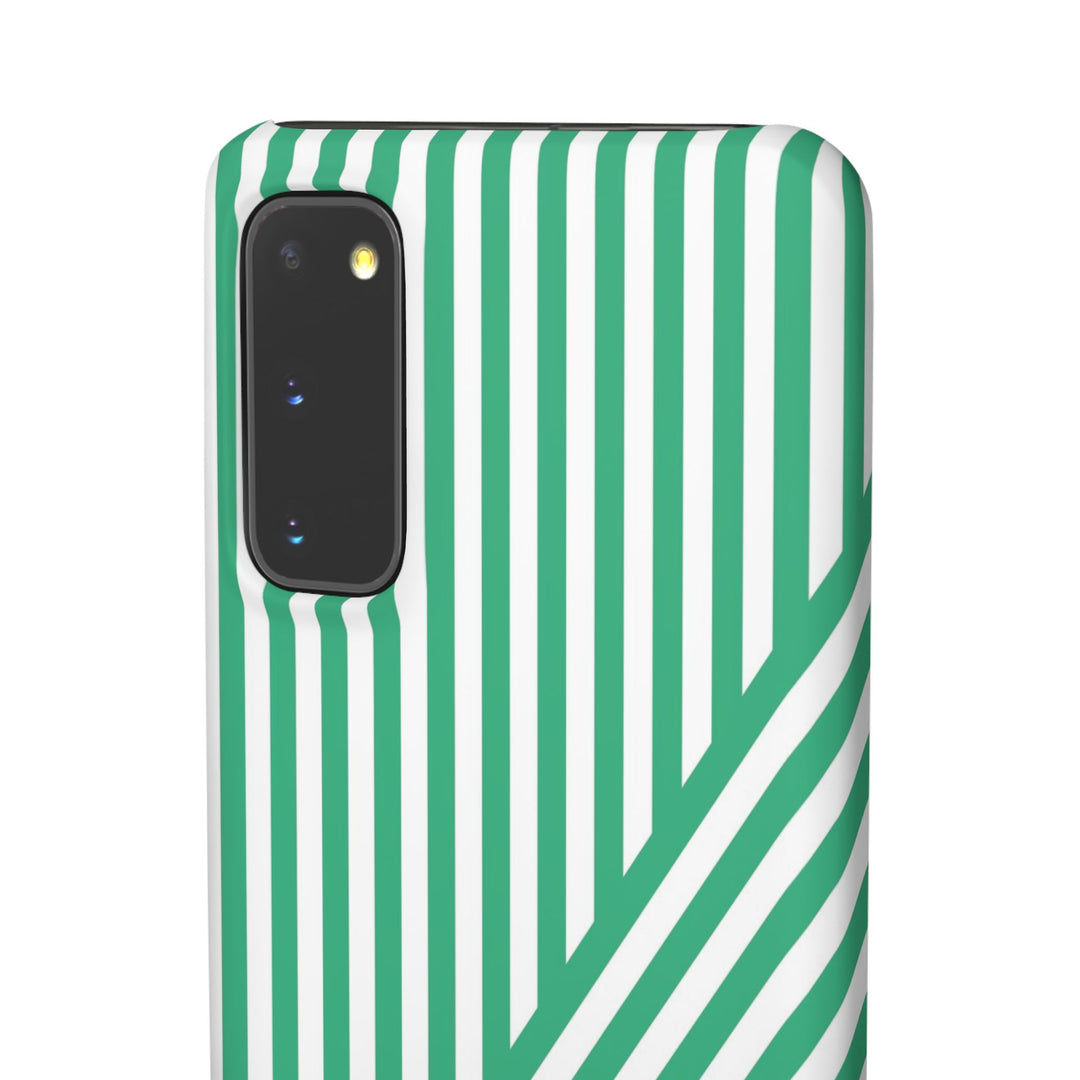 Aesthetic Emerald Stripes Cute Phone Case Sleek Snap - For iPhone 17 Pro Max iPhone 16 Pro iPhone 15 Iphone 14 Plus 13 Pro 12 11 10 Gift