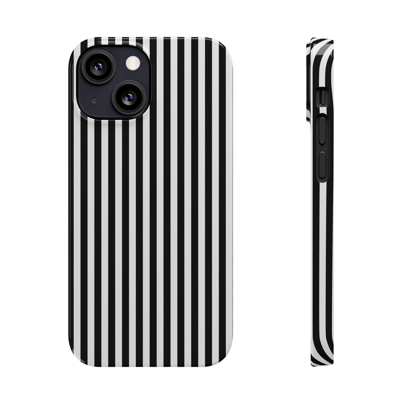 Slim Black White Striped Cute Phone Case for Iphone 16 - | iPhone 15 Pro Max Case | iPhone 14 Case Iphone 13 12 11 10 9 8 7 Gift for Her - Studio40ParkLane