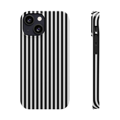 Slim Black White Striped Cute Phone Case for Iphone 16 - | iPhone 15 Pro Max Case | iPhone 14 Case Iphone 13 12 11 10 9 8 7 Gift for Her - Studio40ParkLane