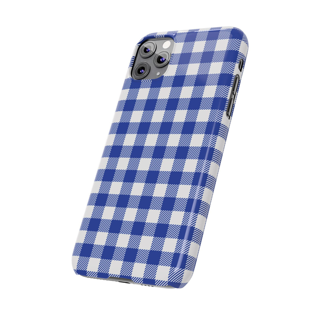 Slim Blue Gingham Gift for Her Cute Phone Cases for Iphone 16 Pro Max | iPhone 15 Case | iPhone 15 Pro Max Case, Iphone 14, 13, 12, 11, 10, 8, 7 - Studio40ParkLane