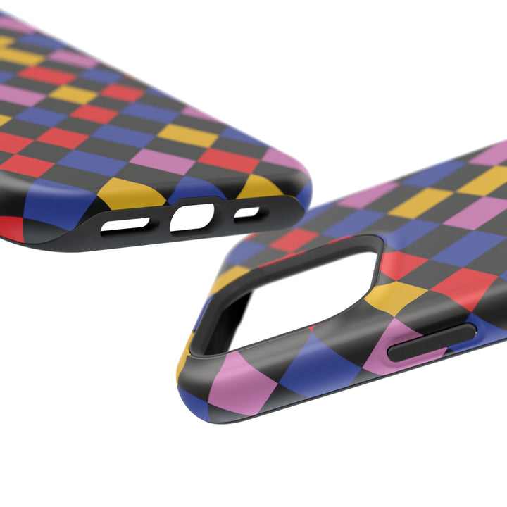 Aesthetic Colorful Checkerboard Tough Magsafe Phone Case - For iPhone 17 Pro Max iPhone 16 Pro iPhone 15 Iphone 14 Plus 13 Pro 12 11 Gift - Studio40ParkLane