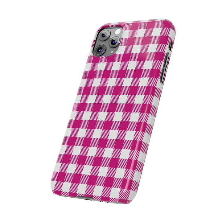 Slim Pink Gingham Gift for Her Cute Phone Cases for Iphone 16 Pro Max | iPhone 15 Case | iPhone 15 Pro Max Case, Iphone 14, 13, 12, 11, 10, 8, 7 - Studio40ParkLane