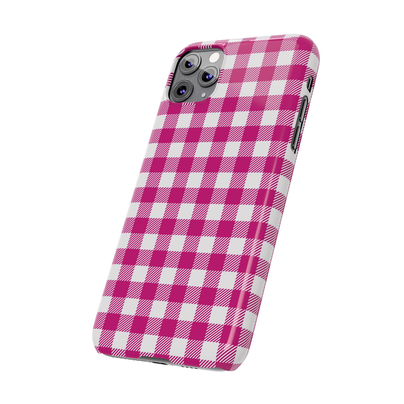 Slim Pink Gingham Gift for Her Cute Phone Cases for Iphone 16 Pro Max | iPhone 15 Case | iPhone 15 Pro Max Case, Iphone 14, 13, 12, 11, 10, 8, 7