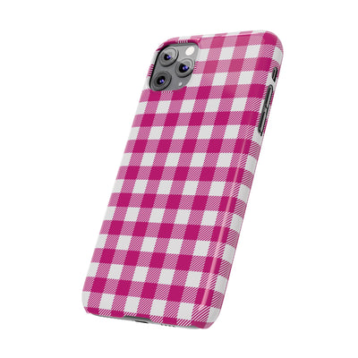 Slim Pink Gingham Gift for Her Cute Phone Cases for Iphone 16 Pro Max | iPhone 15 Case | iPhone 15 Pro Max Case, Iphone 14, 13, 12, 11, 10, 8, 7