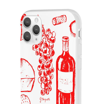 Cute Flexi Phone Cases, French Food Wine Red, Compatible with Samsung Galaxy S23, Samsung S22, Samsung S21, Samsung S20, Galaxy S20 Ultra