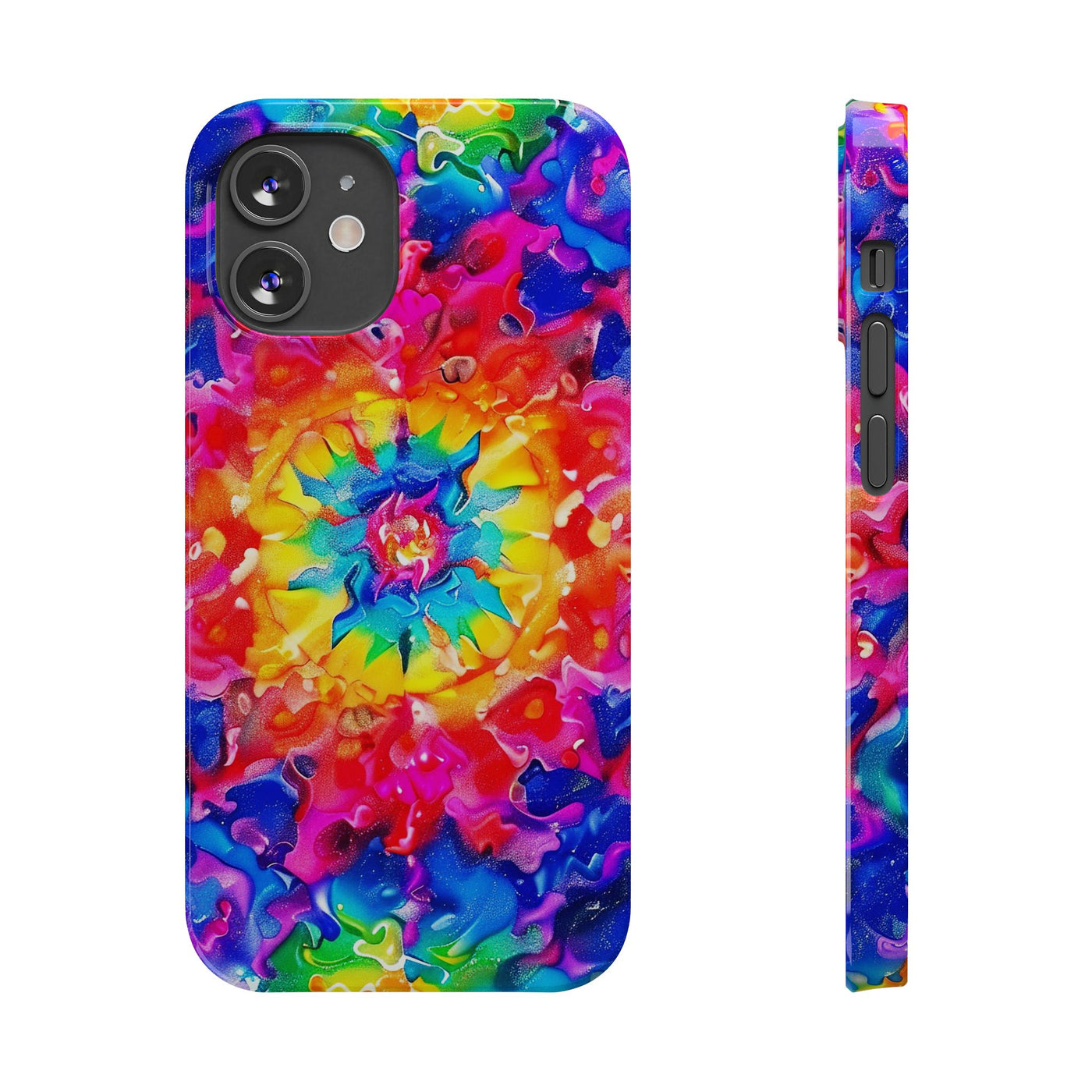 Slim Tie Dye Faux Glitter Gift for Her Cute Phone Cases for Iphone 16 Pro Max | iPhone 15 Case | iPhone 15 Pro Max Case, Iphone 14, Iphone 14 Pro Max, Iphone 13 12 11 8 7