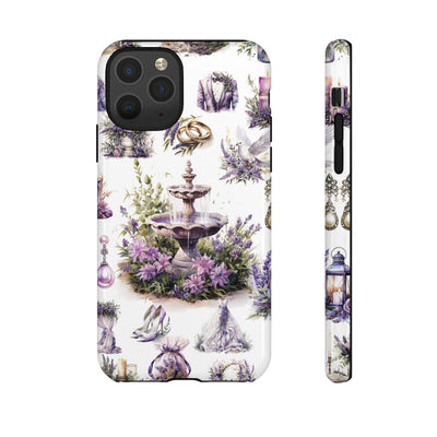 Impact Resistant, Lavender Wedding, Cute Phone Cases for Samsung S24, S23, S22, S21, IPhone 15 pro Iphone 14 pro Iphone 13 IPhone 12 Iphone 11