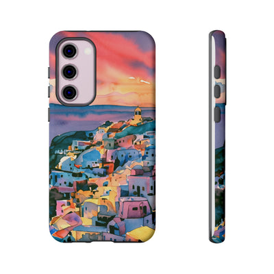 Impact Resistant, Greek Sunset, Cute Phone Cases for Samsung S24, S23, S22, S21, IPhone 15 pro Iphone 14 pro Iphone 13 IPhone 12 Iphone 11