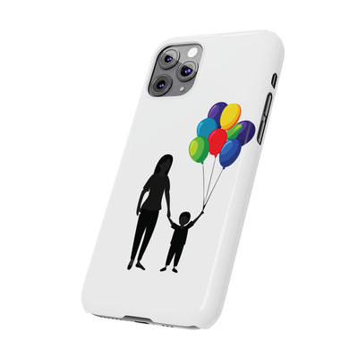 Slim Mother Child Balloons Gift for Her Cute Phone Cases for Iphone 16 Pro Max | iPhone 15 Case | iPhone 15 Pro Max Case, Iphone 14, 13, 12, 11, 10, 8, 7