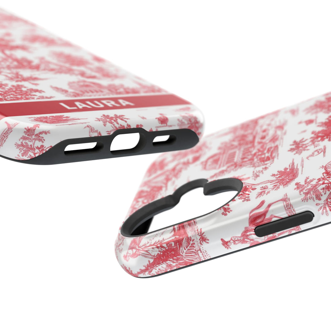 Magsafe French Toile Personalized Initial Custom Gift for Her Cute Phone Cases for Iphone 16 Pro Max | iPhone 15 Case | iPhone 15 Pro Max Case, Iphone 14, 13, 12, 11, 10, 8, 7 - Studio40ParkLane